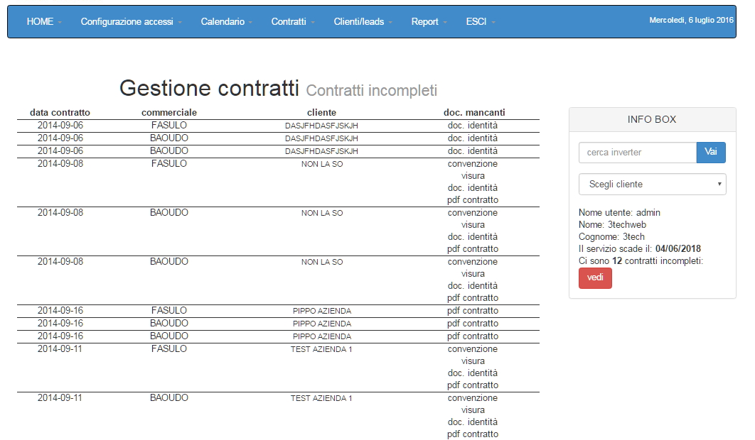 Gestione contratti