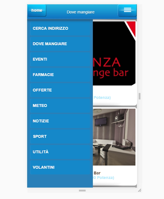 Menu laterale