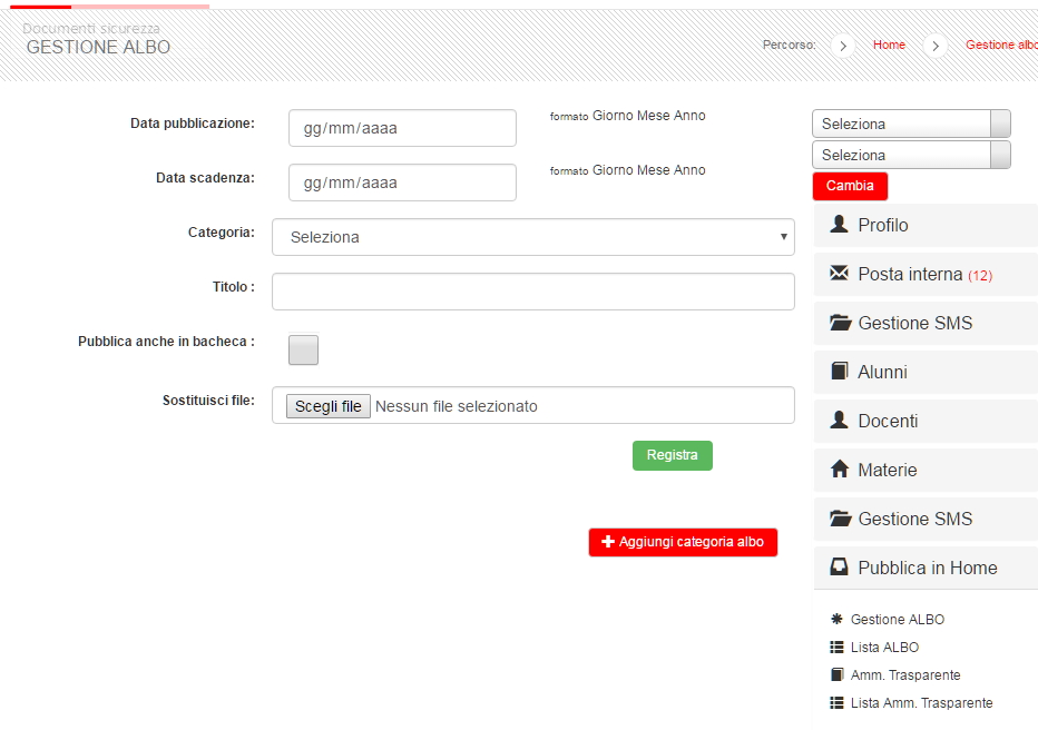 Gestione Albo
